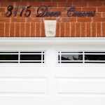 Garage door and lettering
